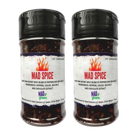 MAD Greens MAD Spice Salad Seasoning, Secret Spice Blend with Peppers, Chilies, Sea Salt, and Chocolate Extract, Blended in the USA, No Sugar Added, 2 pack - 1.8 oz each