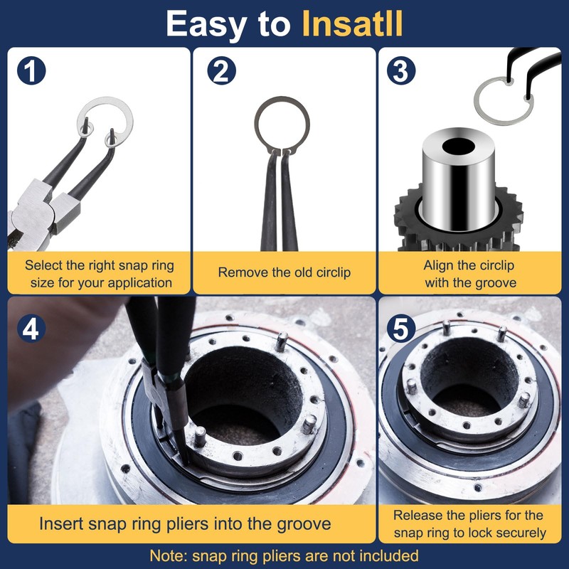 PATIKIL 45mm ID Internal Retaining Rings, 10 Pcs E-Clip Snap