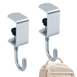 Pack of 2 Table Hooks, Bag Holder for Table, Bag Holder, Table, Handbag Holder, Table Hooks, Handbag Holder, for Table, Iron, Bag Hooks, for Table, Adjustable, for School, Bedroom Tables