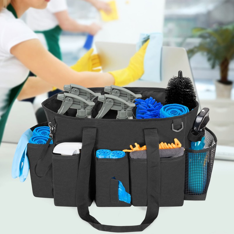 LoDrid Tote Cleaning Caddy with Dividers for Cleaning Supplies, Cleaning
