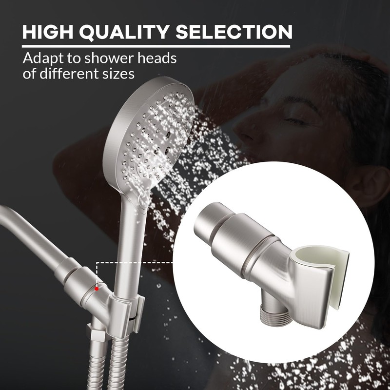 All Metal Handheld Shower Head Holder, Adjustable Shower Wand Holder