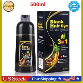 Meidu Permanent Black Hair  Dye Shampoo Fast Hair Dye Shampoo 3 In One (US Seller)