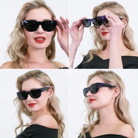 SHEEN KELLY TR90 Oversized Fits Over Sunglasses Mirrored Polarized Lens Cateye for Women Driver Goggles Over Glasses Lightweight