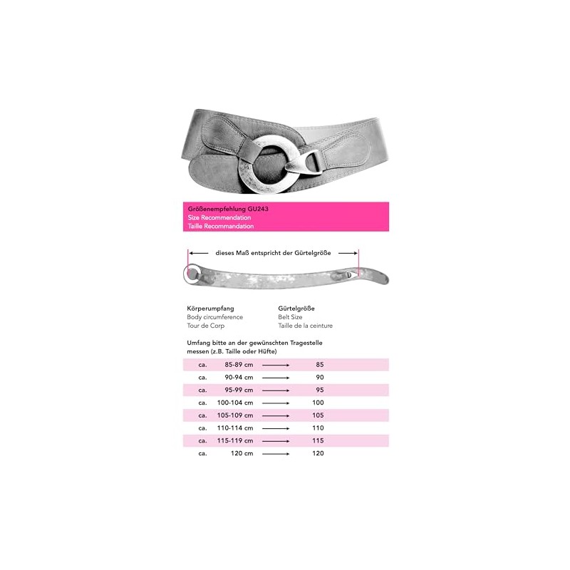 Caspar GU243 Wide Women's Waist Belt - 95