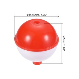 PATIKIL 1.75 Inch Fishing Bobber, 30 Pack Hard ABS Push Button Round Buoy Fishing Float Tackle, Red and White
