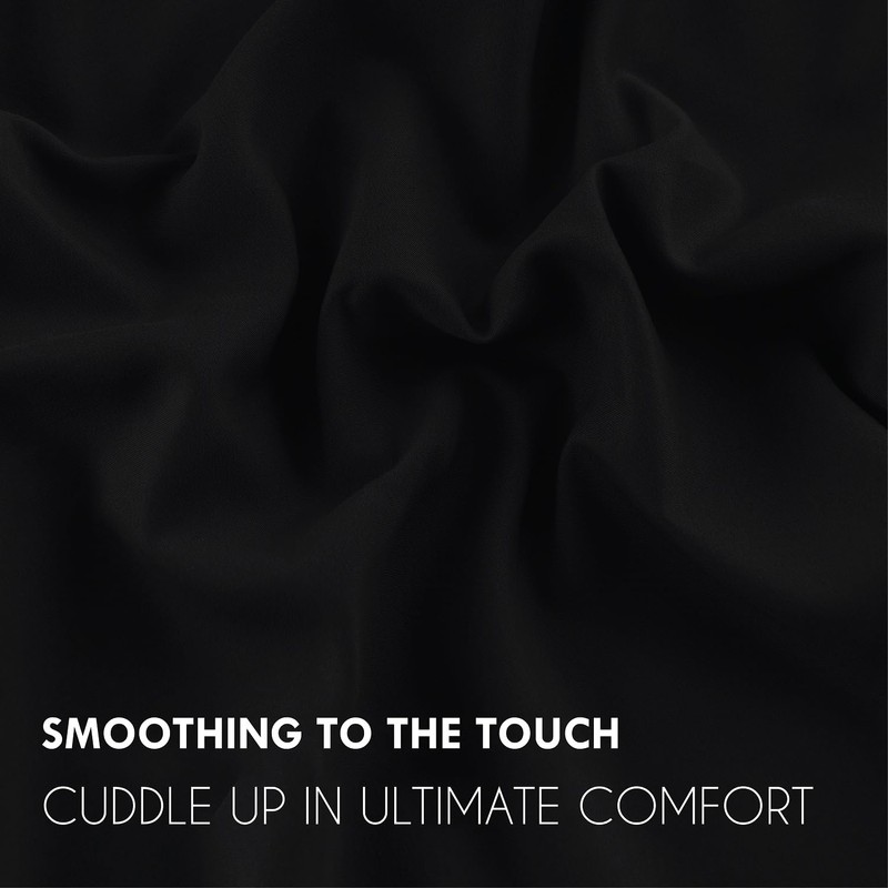 EV Dekor®MF123 Fitted Sheet Double, Black - Deep Pocket Bedsheet