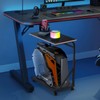 FUSLITE Ergonomic Height Adjustable Computer Tower Stand, 2-Tier CPU Holder