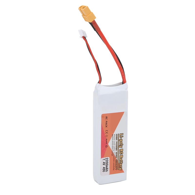 7.4V 2200mAh 2S 45C Lipo Battery Pack with XT60 Plug