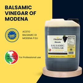 Mariella Premium Aged Balsamic Vinegar of Modena, IGP Certified, 5 liters (169 fl oz), Product of Italy, Bulk Packaging Refill, Foodservice, Repacking, Restaurants, Home Use
