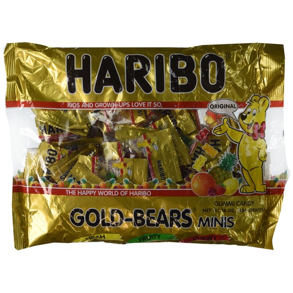 Haribo Gold-Bears Minis - Approximately 40 Individual Mini Bags, 16 Ounce Bag