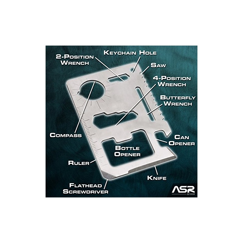 ASR Outdoor 11 in 1 Multi-Function Credit Card Sized Tool