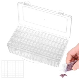 Szaboviktoria 64 Pieces Diamond Painting Accessory Boxes, Diamond Painting Storage Boxes with Stickers, Suitable for DIY Crafts, for Storing Diamond Painting Accessories, Nail Art
