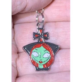 Silver Sally From Nightmare Before Xmas Charm Zipper Pull & Keychain Add On Clip