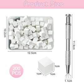 VEGCOO 200 Pieces Nail Art Sponges with Metal Pliers Nail Art Brush Accessories Used for a Variety of Nail Art Patterns Gradient