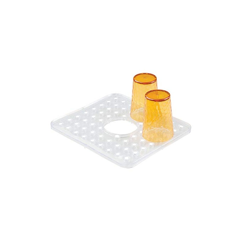 iDesign Kitchen Sink Protector Mat with Hole for Sink Strainer