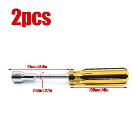 Auvotuis 2Pcs 11mm Socket Wrench Screwdriver, Hexagon Nut Driver with Steel Cushion Grip for Easy Hand-Making and Repair Projects