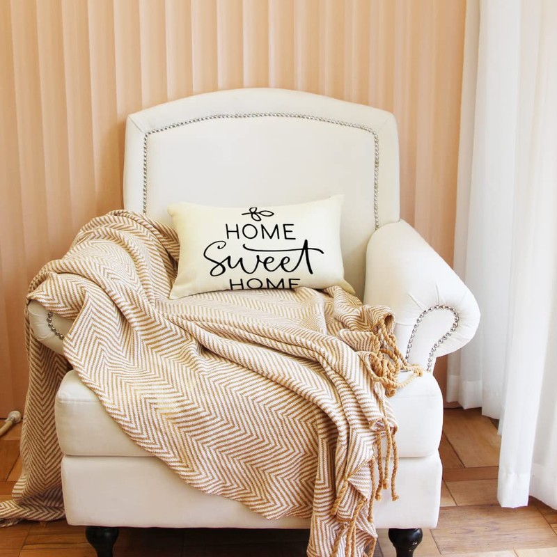 Ogiselestyle Home Sweet Home Throw Pillow Cover, 12 x 20