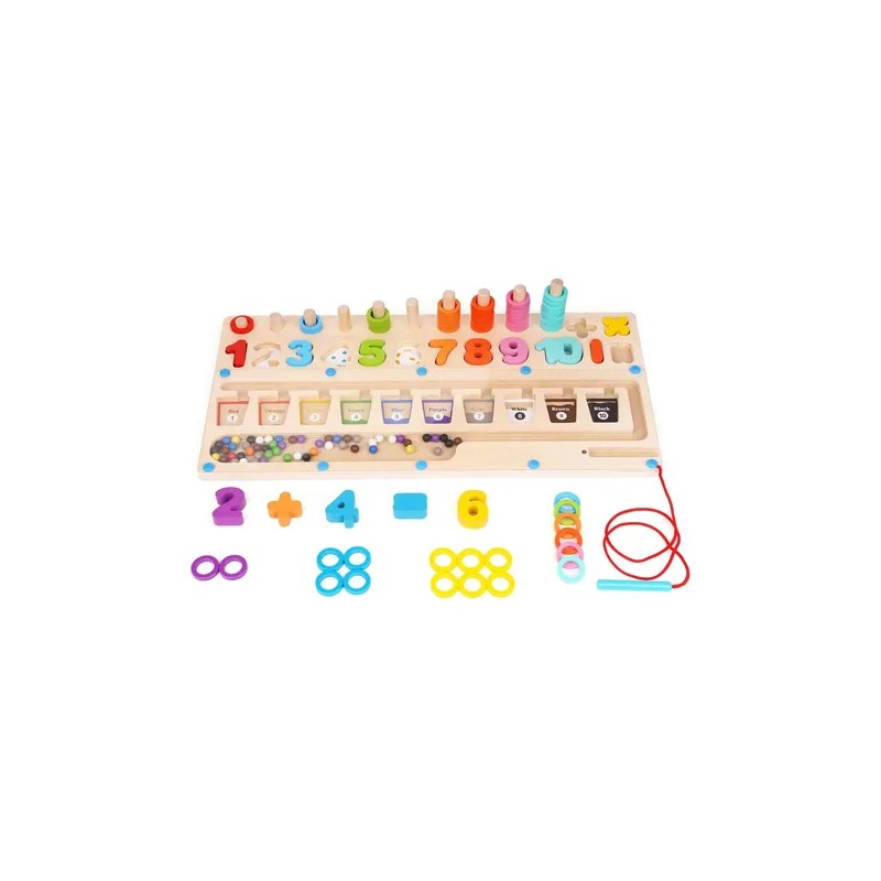 Tablero Logaritmos 3 en 1 Montessori Madera JSXing Juego Educativo