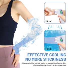 Long Keeper Sports Arm Warmers Men Women Arm Sleeve Gaming Arm Warmers Cycling Men UV Protection Arm Sleeve Breathable Arm Cooler Suitable for Outdoor Use, White Blue, Unit size