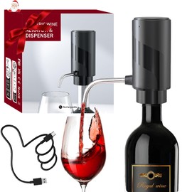 QSMYUYE Electric Wine Aerator, 2-in-1 Electric Wine Decanter, One Touch Aerator and Pourer of Wine, Wine Dispenser Electric Gift for Wine Lovers, USB Charging