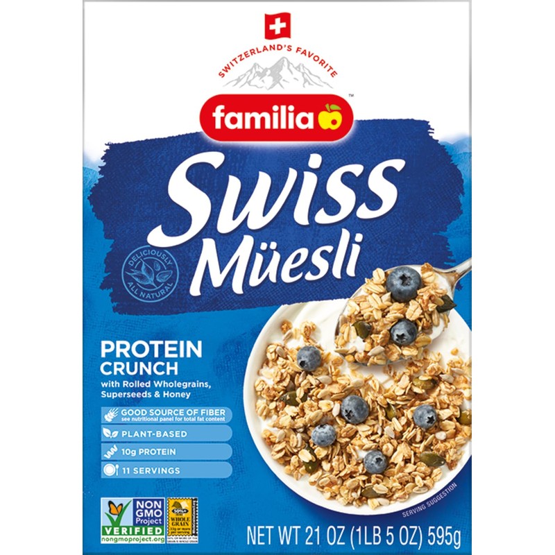 Familia Swiss Muesli Protein Crunch, Energy-Packed Cereal with Superseeds &