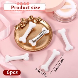 6Pcs Bone Hair Clip, Skull Skeleton HairPins, White Bones Hairpins for Women Girls, Side Hair Clip, Cosplay Costume Decorative Hair Pins Accessories, Dog Bone Alligator Clips