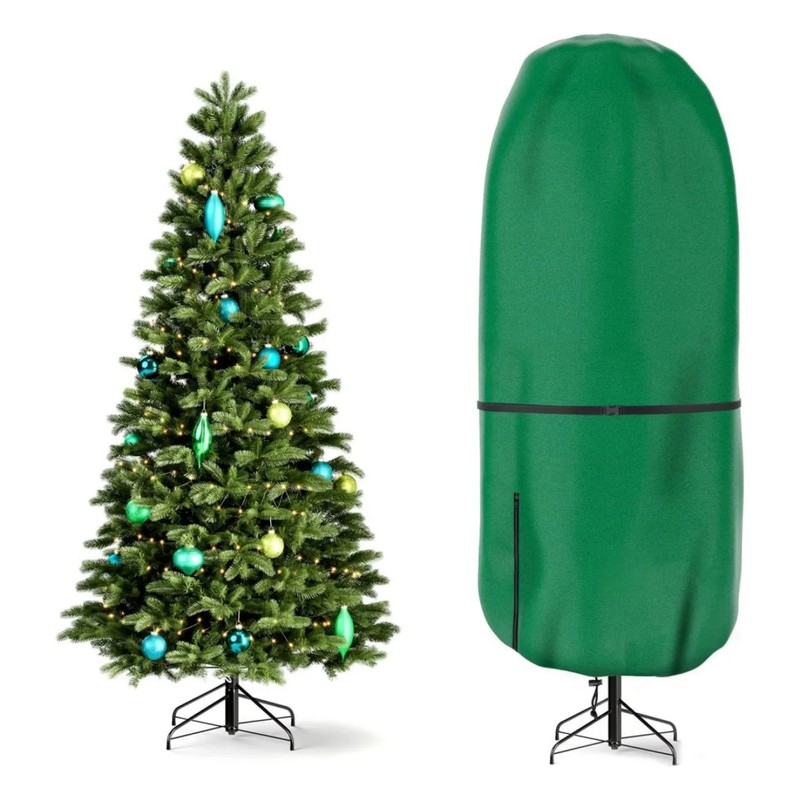 Upright Christmas Tree Storage Bag with Adjustable Straps, Zipper &