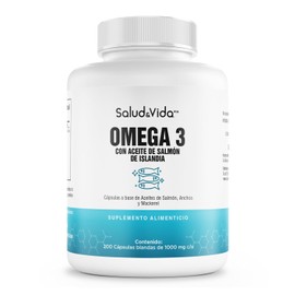 Omega-3 De Aceite De Salmón Islandés | 2000mg Por Porción (2 Caps), 360mg EPA, 240mg DHA | 100% Natural | 200 Cápsulas blandas | S&V - Sin Excipientes, Sin Gluten, Sin Omg