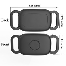 [2 Pack] Dog Collar Holder for Tile Pro 2024 Tracker, Waterproof Silicone case for Tile Life360 pro, Durable Flexible Scratch Resistant Cover Finder for pet cat Necklace Accessories(Black/Black)