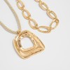 DIONFEI Fashionable Layered Gold Chain Pendant Necklace - Beige Rope