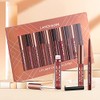 6 Pcs Velvety Matte Lip Gloss + lip Liner Set