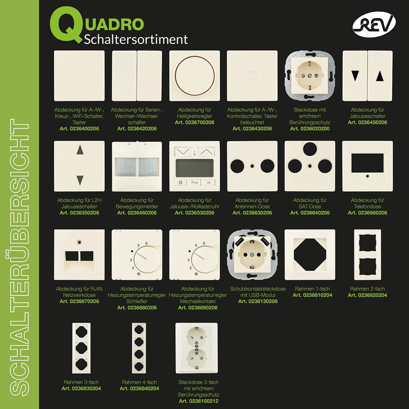 REV Quadro Control Switch Cover Button or A/W Switch Cream