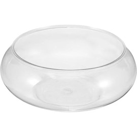Clear Fish Bowl Vase Bubble Bowl Round Shallow Planter Plastic Container Fish Bowl Aquatic Plant Pot Daffodil Pot Hydroponic Planter Fish Tank Aquarium Bowl