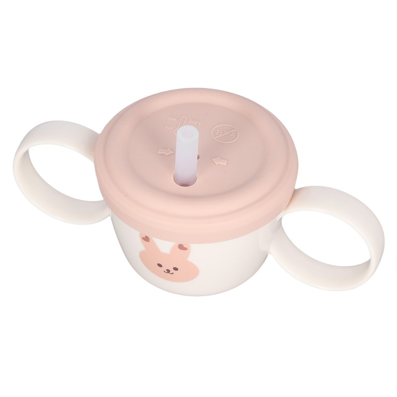 Baby Learning Drinking Cup 200mL Cartoon Animal Print Silicone Training