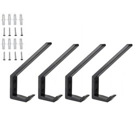 FASTROHY 4Pcs Motorcycle Helmet Holder Jacket Hanger Hook Motorbike Wall Mount Rack Stand, Black