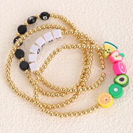 Spacer Beads Gold, 3000 Pieces 4 mm Golden Beads for Threading Spacer Beads with Holes Beads for Bracelets Smooth Seamless Craft Beads for DIY Bracelets Necklaces Jewellery Craft Supplies