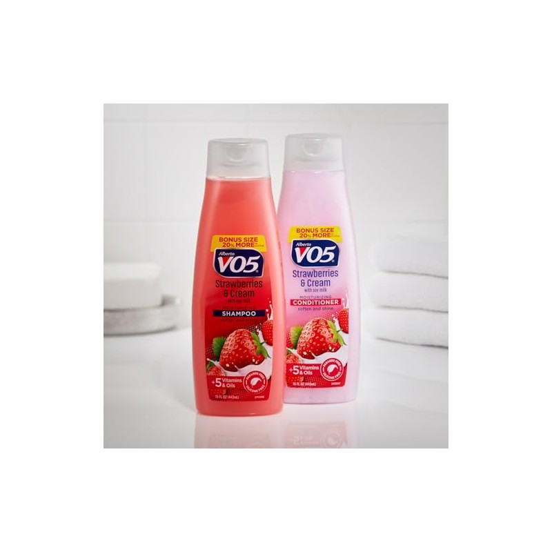 Alberto VO5 Moisture Milks Strawberries & Cream Conditioner, Unisex, 15