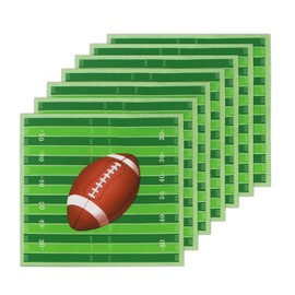 Dulousia Football Party Napkins, Green Football Napkins, Disposable Green Paper Dinner Napkins for Football Theme Party Decoration, Graduation, Ball Fans Party Supplies, Unfolded 13x13in, 40 Count