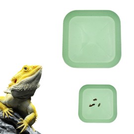 2 Pcs Leopard Gecko Potty Pad,Leopard Gecko Tray,Crested Gecko Potty Latrine,Reptile Litter Box, Lizard Tray,Portable Gecko Tank Accessories (Green)