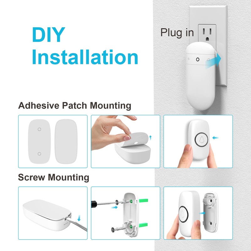 Wireless Doorbell, SECRUI Door bell Over 1000ft Coverage with 2