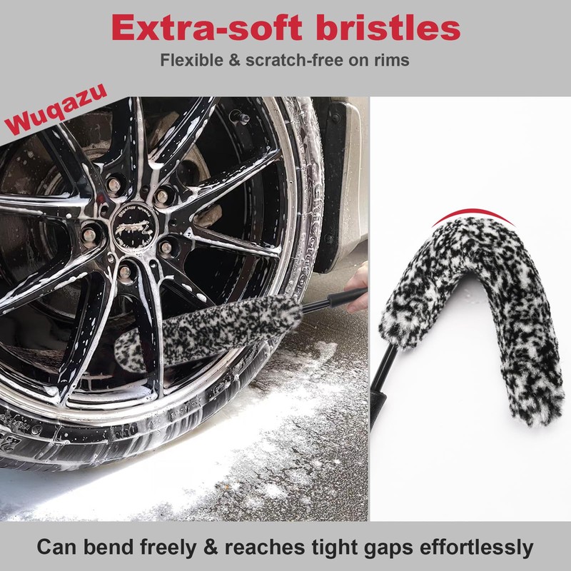 Wuqazu 8PCS All-in-One Wheel & Tire Cleaning Kit - 360°