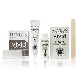 Revlon - Tinte permanente para cabello con proteína de color vivo realista con tecnología de bloqueo de color, 110 ml, Negro azabache, 110ml, Single