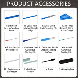 Hinfudor Guitar Setup Tool Kit, Luthier Fret Repair Toolkit