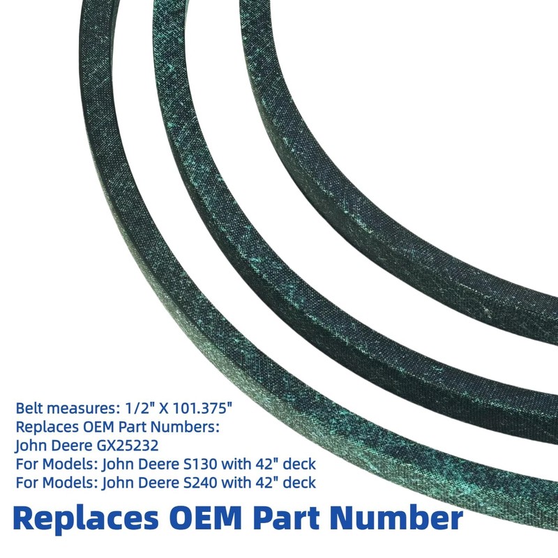 42 Inch Deck Replacement Belt Compatible with John Deere GX25232,