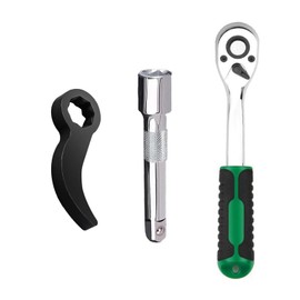 FirFiltr Pry Bar Wrench Adapter Head,Half Shaft Removal Car Repairing Tools,Adjustable Crowbar Adapter Head Tool 1/2" Drive (Pry Bar + Extension Bar + Ratchet Wrench)