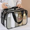 Clear Double-layer Travel Makeup Bag, Large Capacity Portable Cosmetic Toiletry