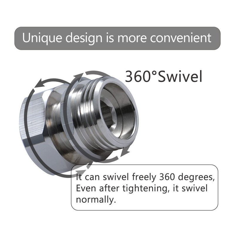G-Sunny Garden Hose Swivel Adapter, Solid Brass Hose Connectors -