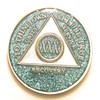 30 Year AA Medallion - Aqua, Turquoise, Blue, Bling, Glitter,