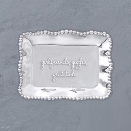 Beatriz Ball Giftables Organic Pearl Rect Engraved Tray- Girlfriends, Giggles, Gratitude