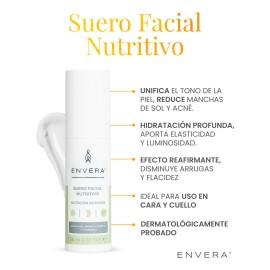 Suero Facial Nutritivo 50 ml | Serum Facial Ligero de Rápida Absorción con Antioxidantes Vitamina E y Aguacate ENVERA